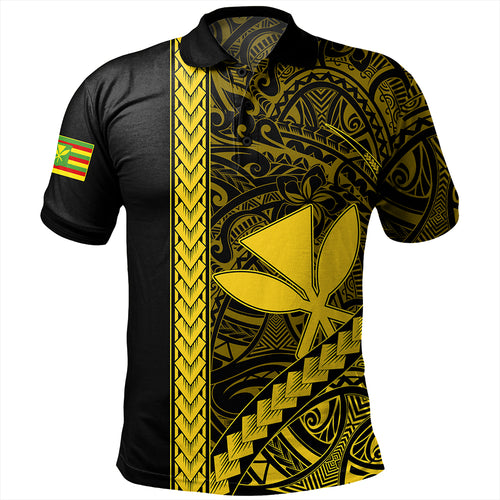 Hawaii Polo Shirt Tribal Polynesian Kanaka Maoli Yellow
