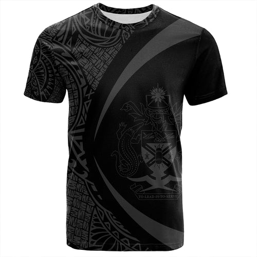 Solomon Islands T-Shirt Coat Of Arm Lauhala Gray Circle
