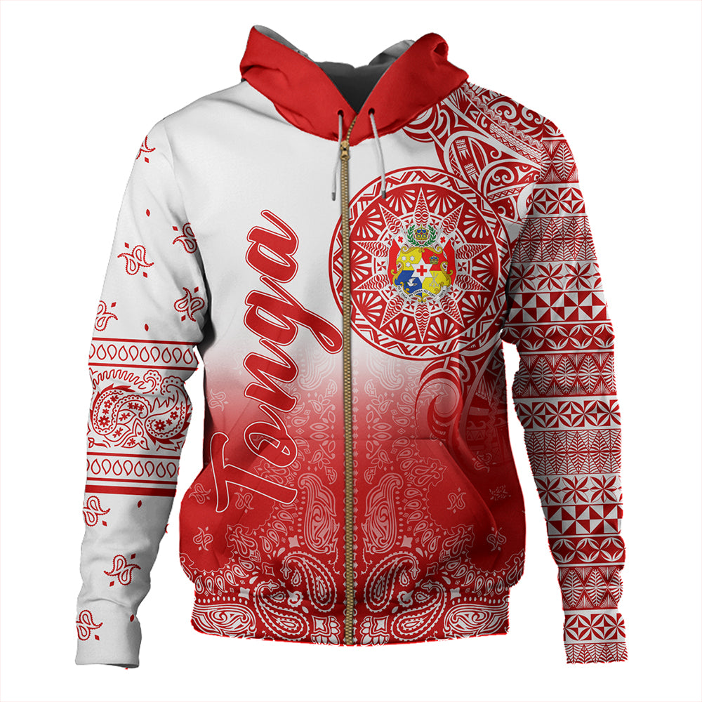 Tonga Hoodie Custom Pattern Ngatu With Paisley Style