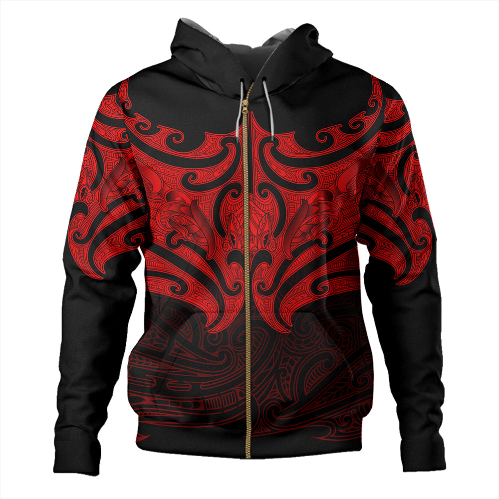 New Zealand Hoodie Maori Red Pattern