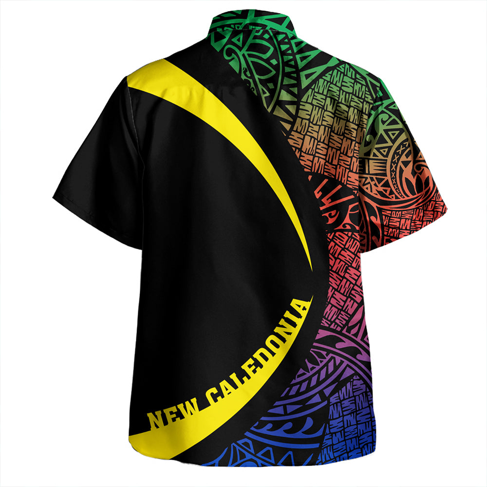 New Caledonia Hawaiian Shirt Coat Of Arm Lauhala Circle