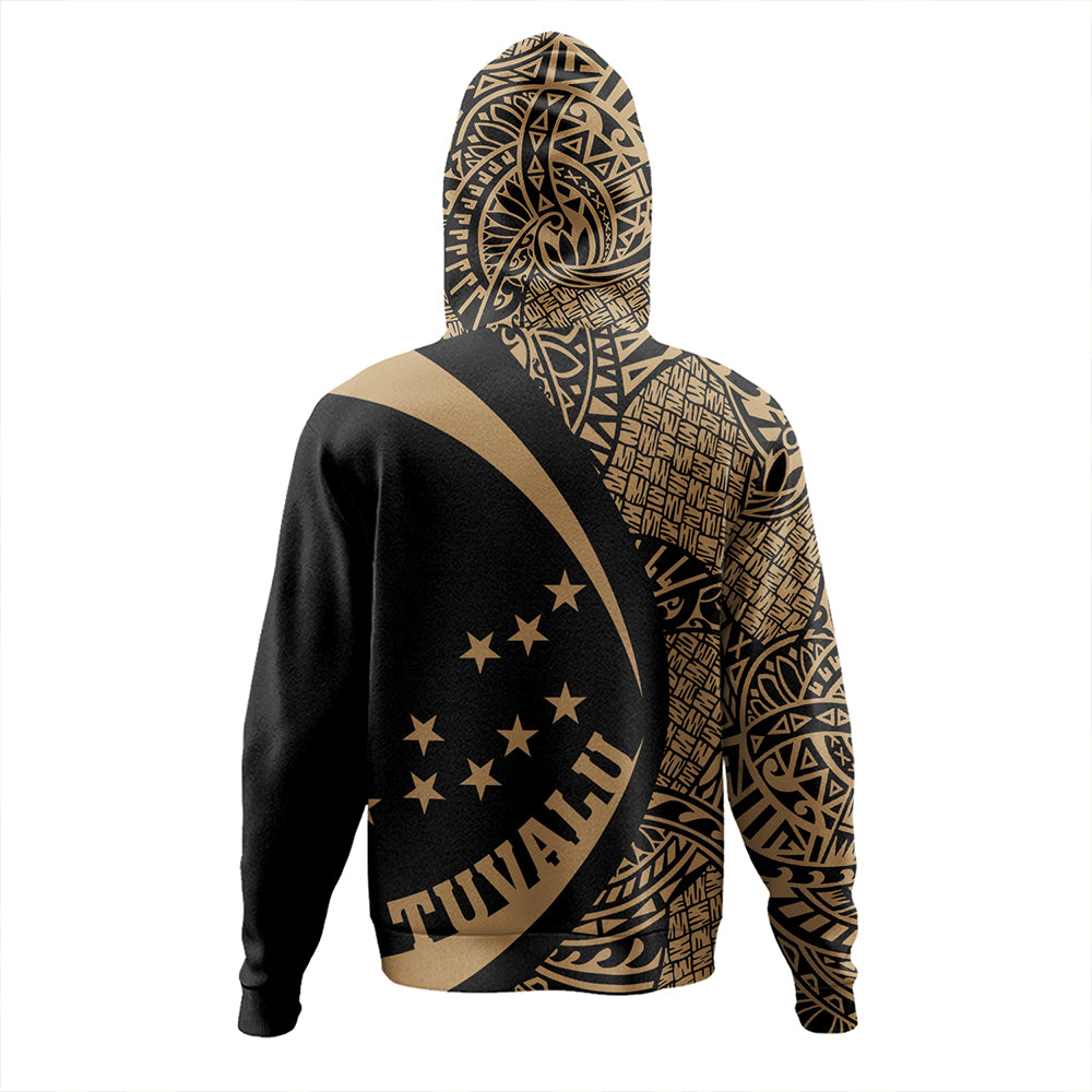 Tuvalu Hoodie Coat Of Arm Lauhala Gold Circle