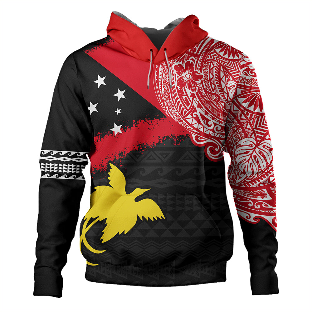 Papua Hoodie Melanesian Flag With Coat Of Arms