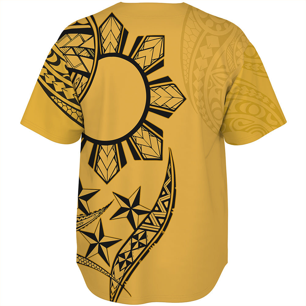Philippines Baseball Shirt Tribal Sun In My Heart Gold Style
