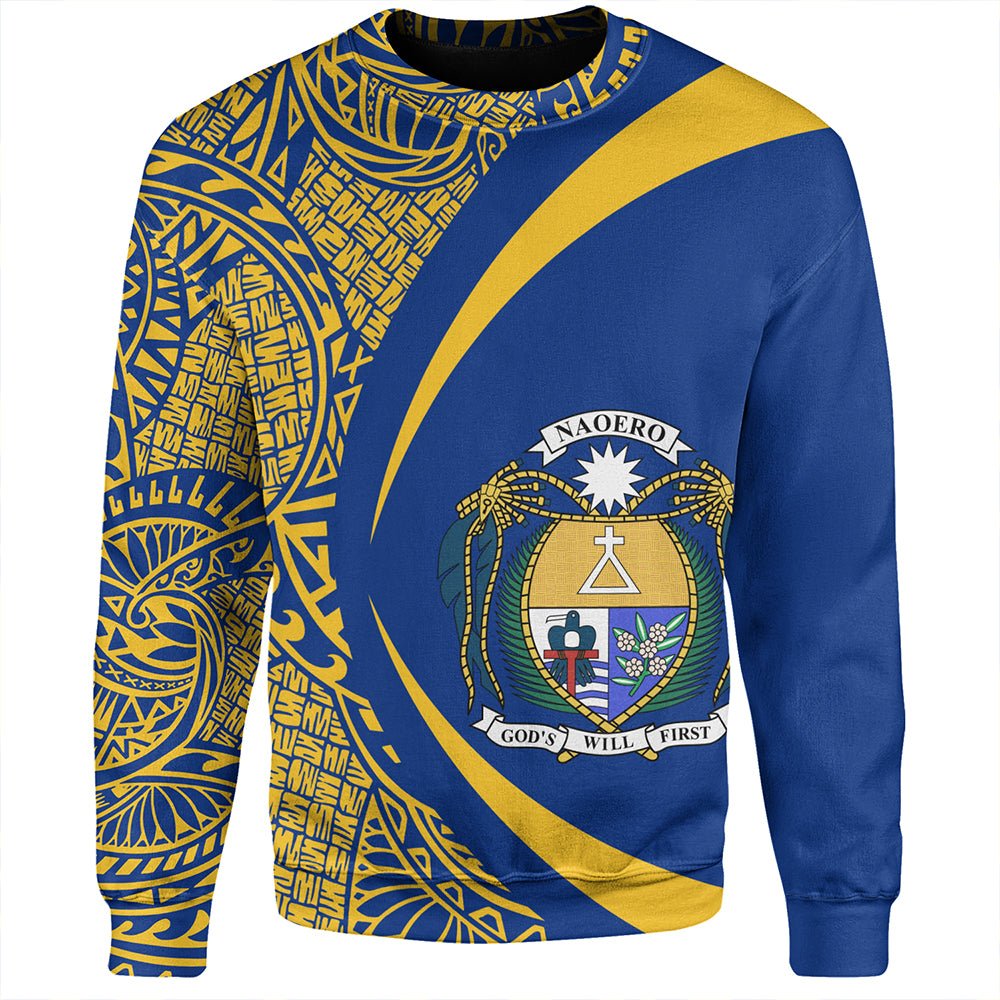 Nauru Sweatshirt Coat Of Arm Lauhala Circle
