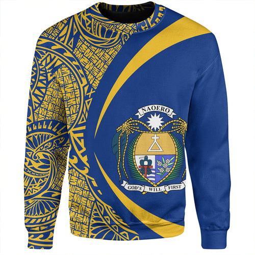 Nauru Sweatshirt Coat Of Arm Lauhala Circle