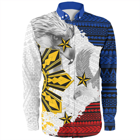 Philippines Long Sleeve Shirt Eagles Filipino Sun Flag Grunge Style