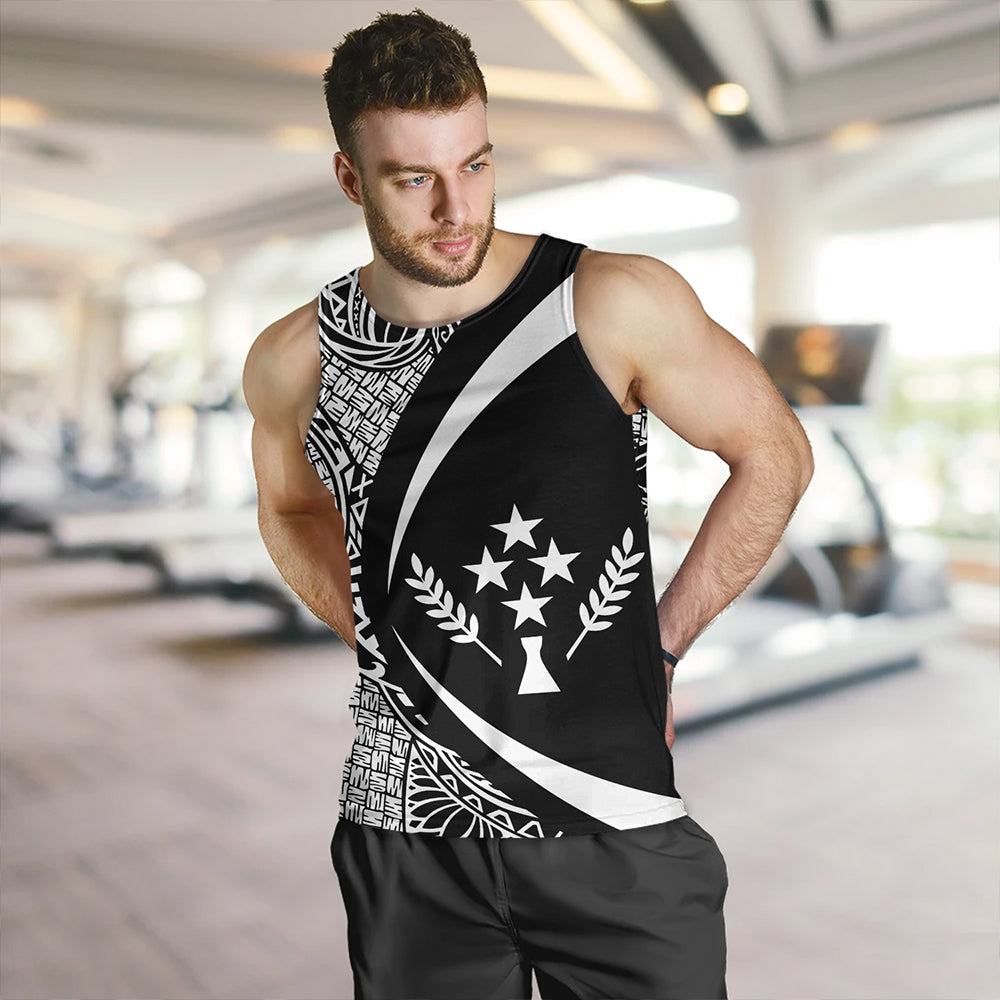 Kosrae Tank Top Coat Of Arm Lauhala White Circle