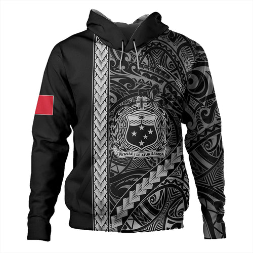 Samoa Hoodie Tribal Polynesian Coat Of Arms White