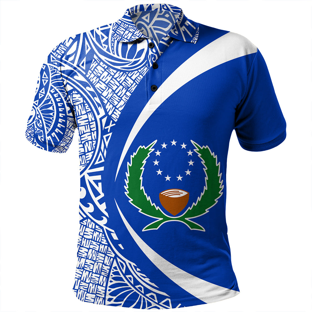 Pohnpei Polo Shirt Coat Of Arm Lauhala Circle