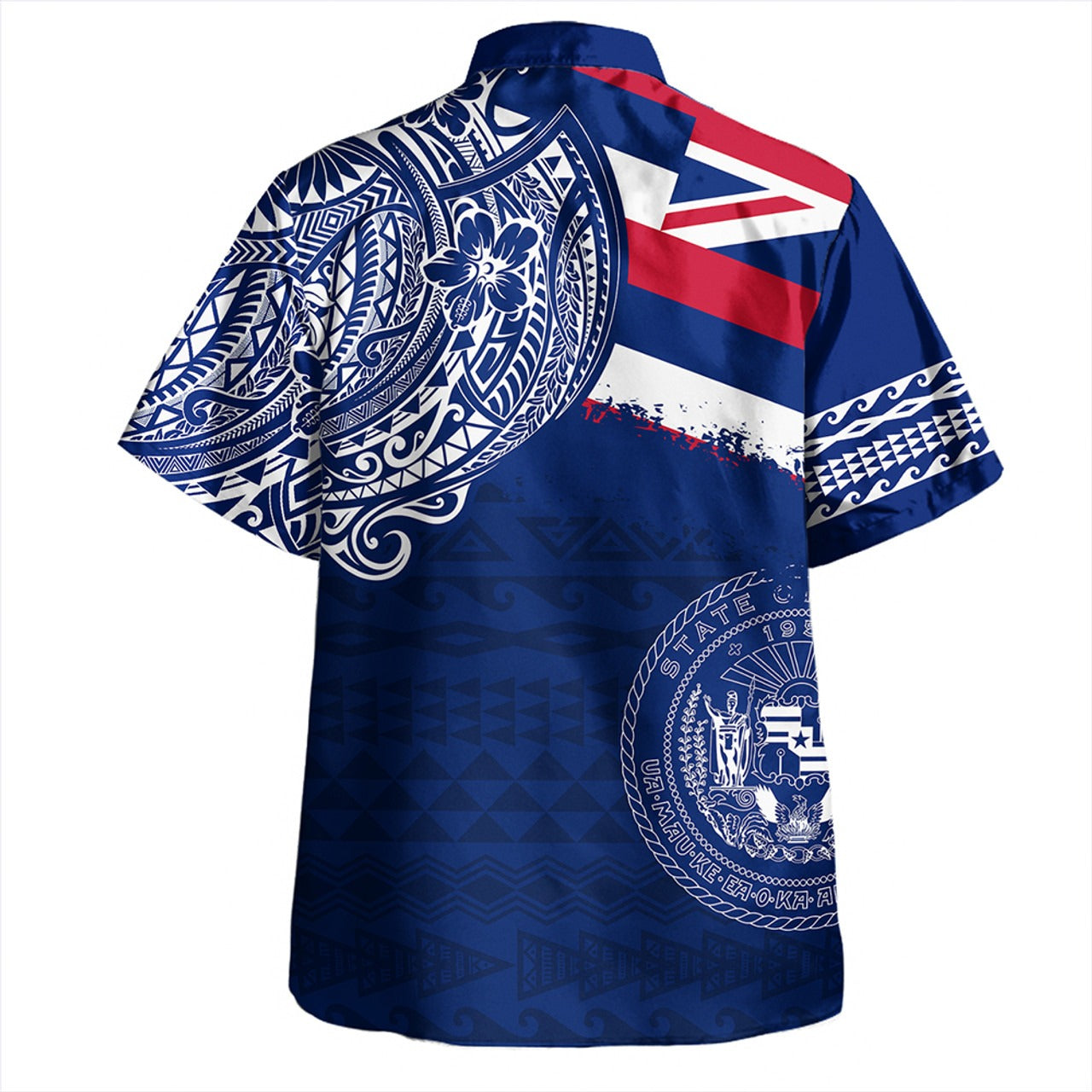 Hawaii Combo Dress And Shirt Polynesian Flag With Coat Of Arms