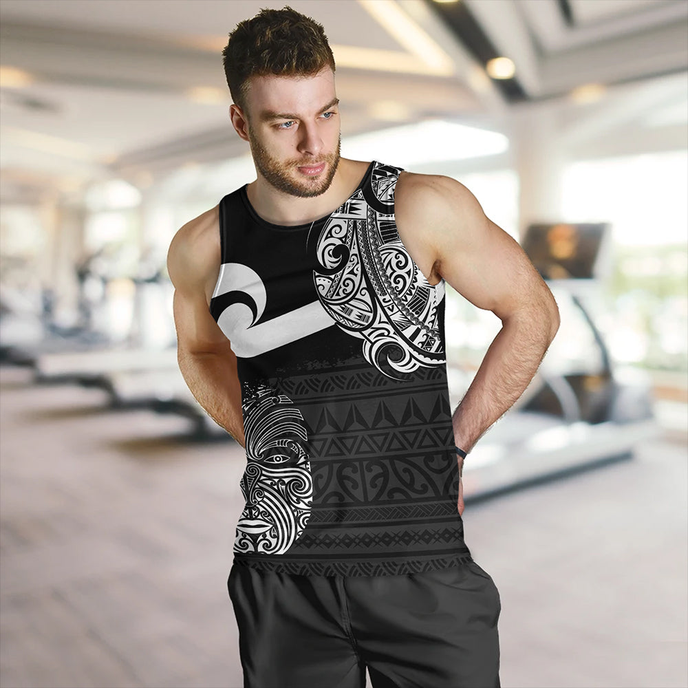 New Zealand Tank Top Tino Rangatiratanga Maori Mask Black