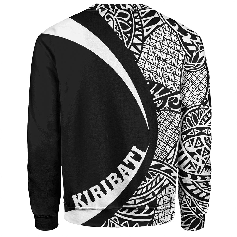 Kiribati Sweatshirt Coat Of Arm Lauhala White Circle