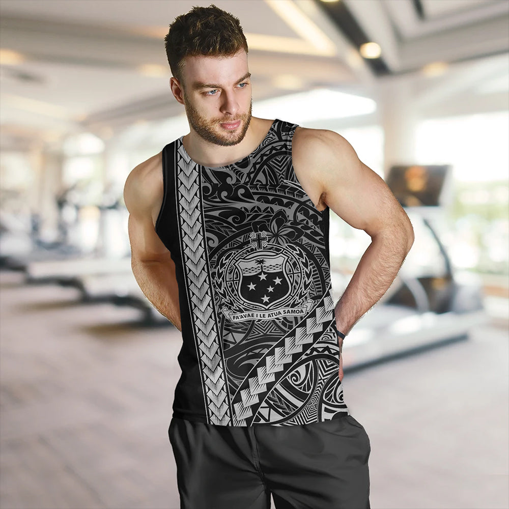 Samoa Tank Top Tribal Polynesian Coat Of Arms White