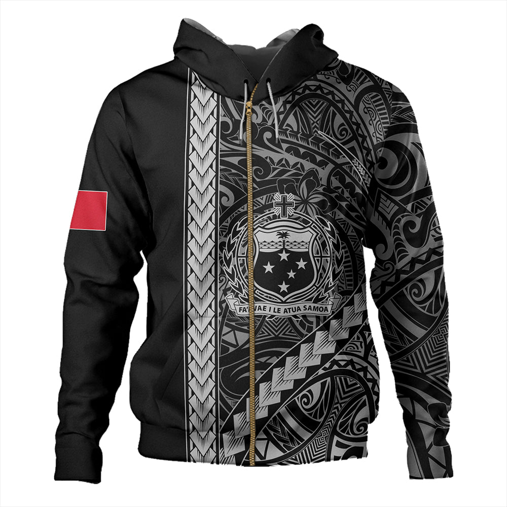 Samoa Hoodie Tribal Polynesian Coat Of Arms White
