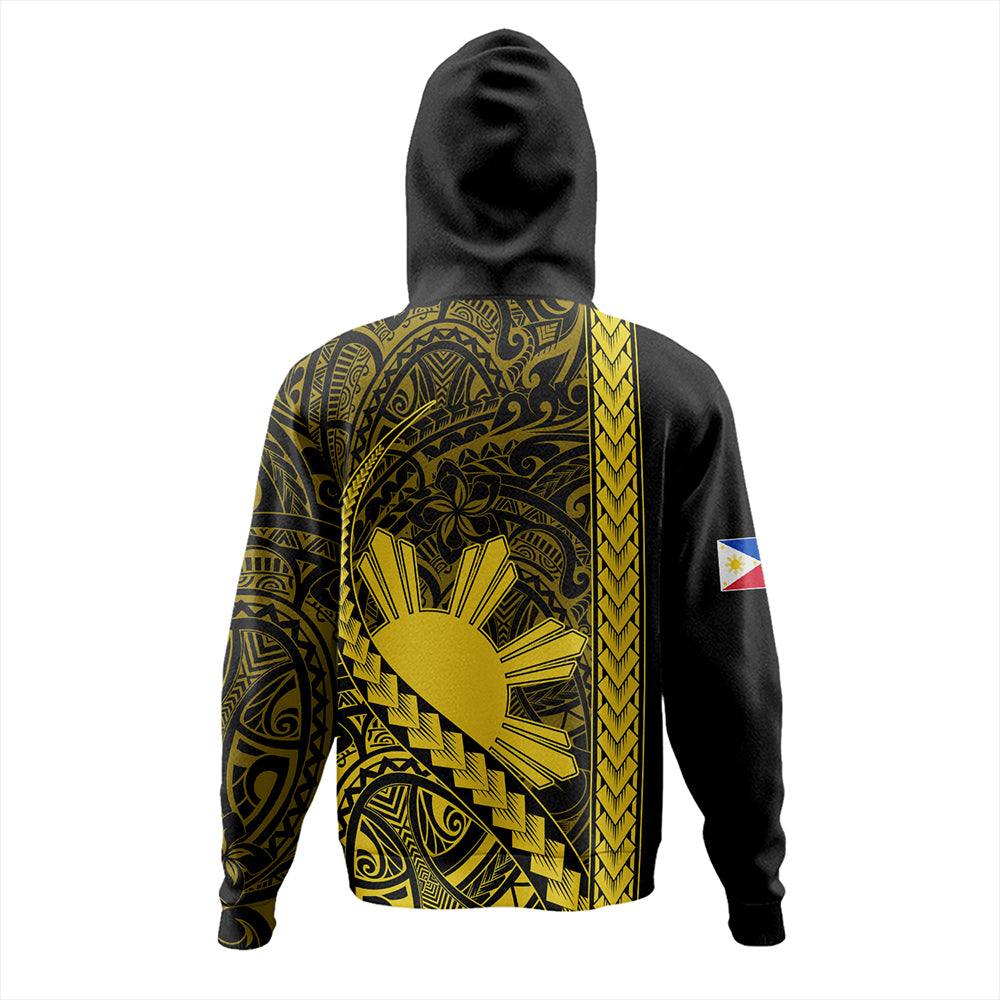 Philippines Hoodie Tribal Polynesian Sun Yellow