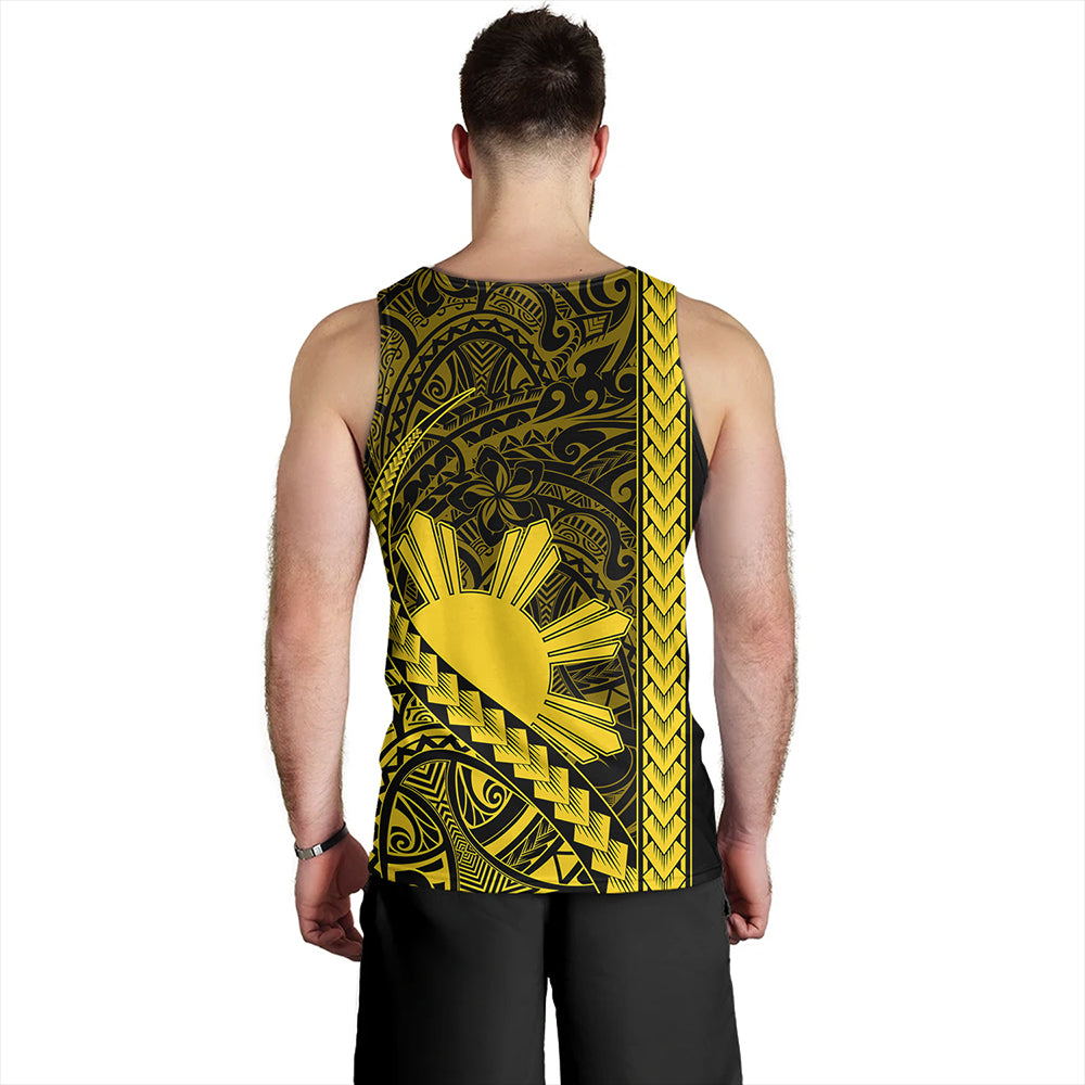Philippines Tank Top Tribal Polynesian Sun Yellow
