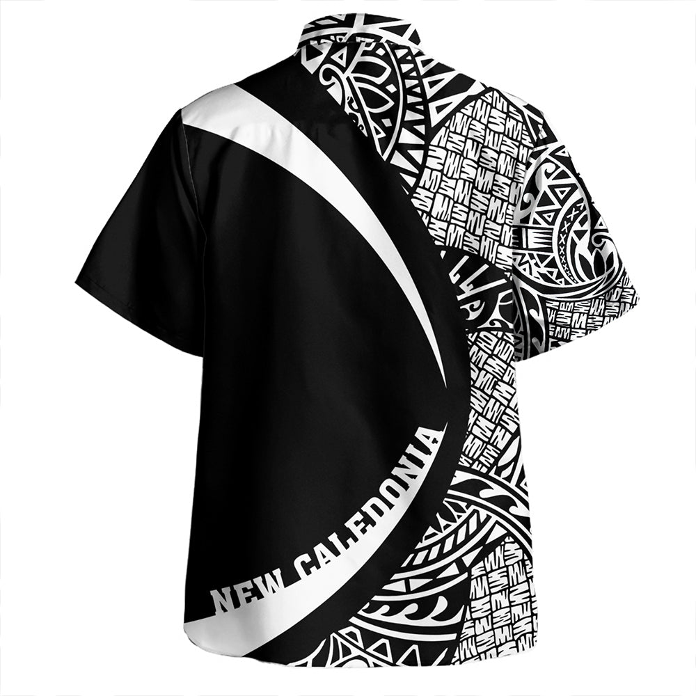 New Caledonia Hawaiian Shirt Coat Of Arm Lauhala White Circle