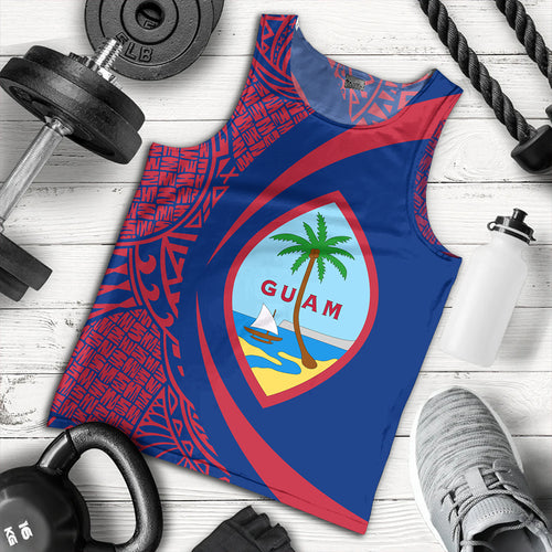 Guam Tank Top Coat Of Arm Lauhala Circle