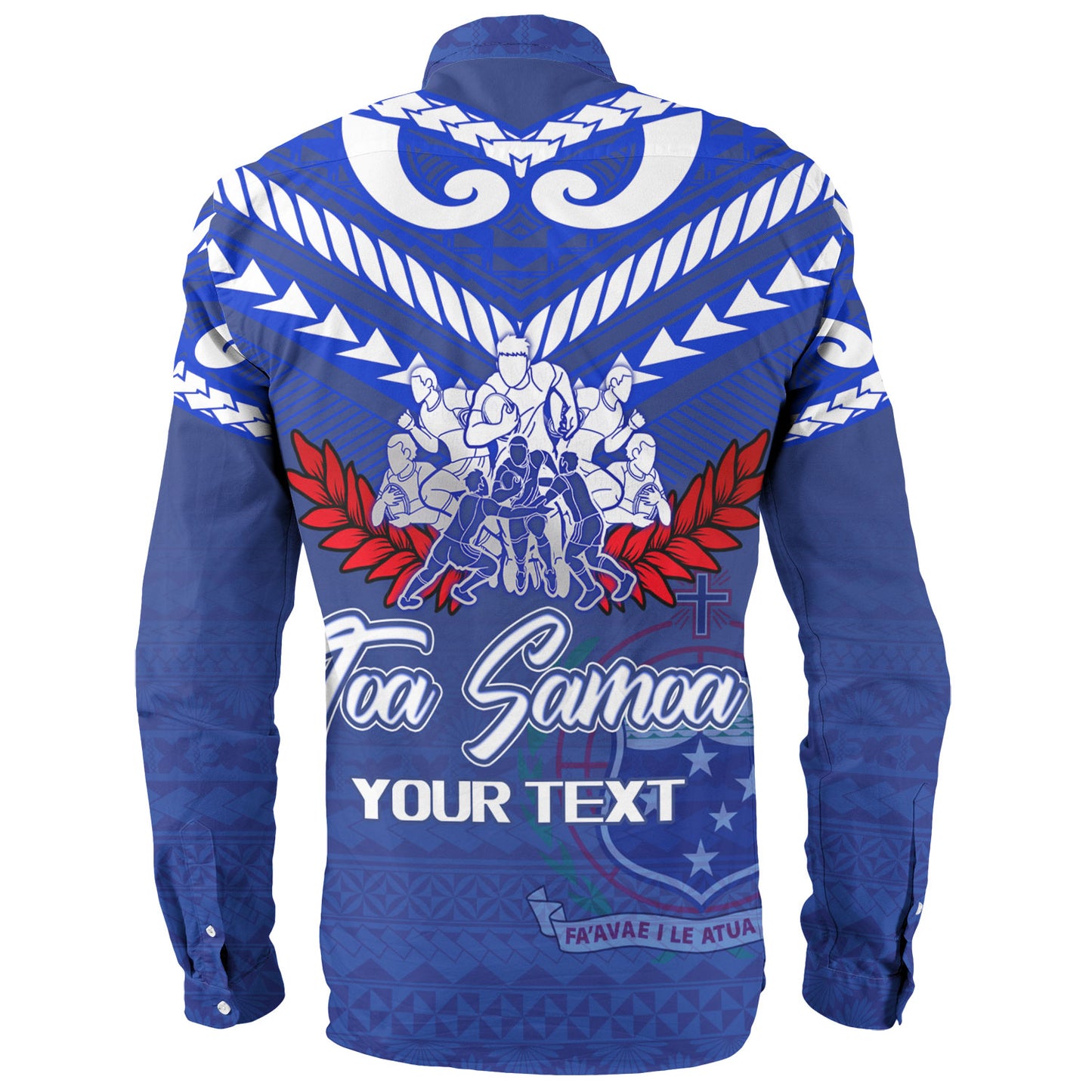 Samoa Custom Personalised Long Sleeve Shirt Toa Samoa Tribal Pattern