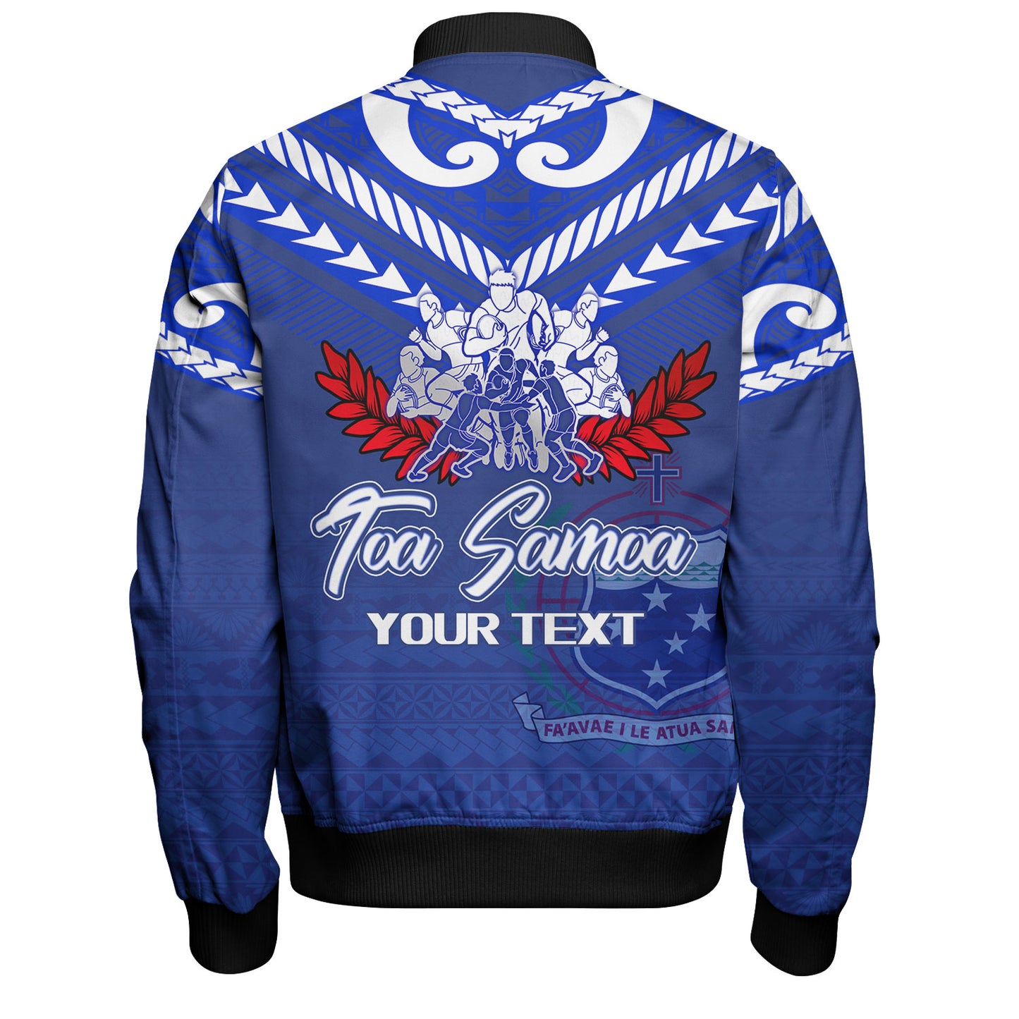 Samoa Custom Personalised Bomber Jacket Toa Samoa Tribal Pattern