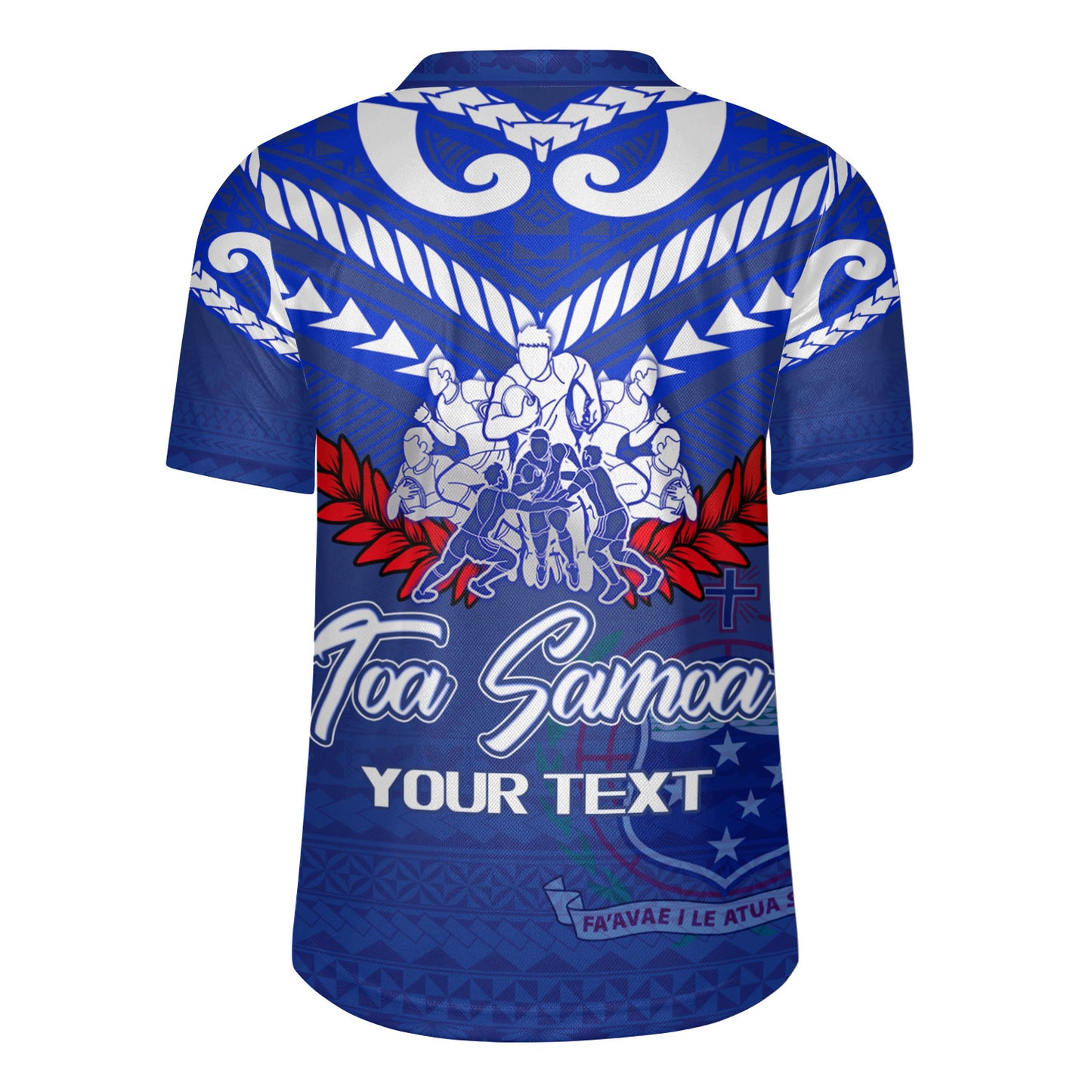 Samoa Custom Personalised Rugby Jersey Toa Samoa Tribal Pattern