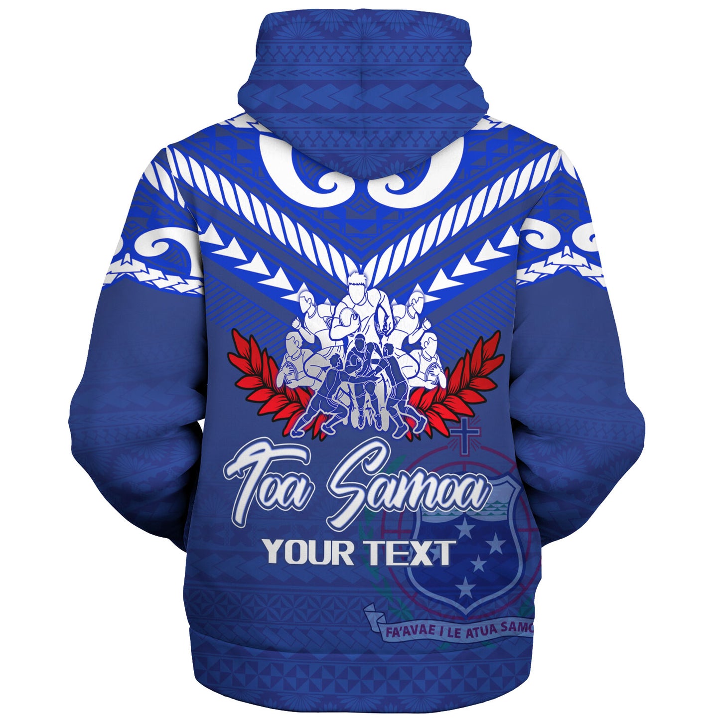 Samoa Custom Personalised Sherpa Hoodie Toa Samoa Tribal Pattern