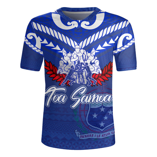 Samoa Custom Personalised Rugby Jersey Toa Samoa Tribal Pattern
