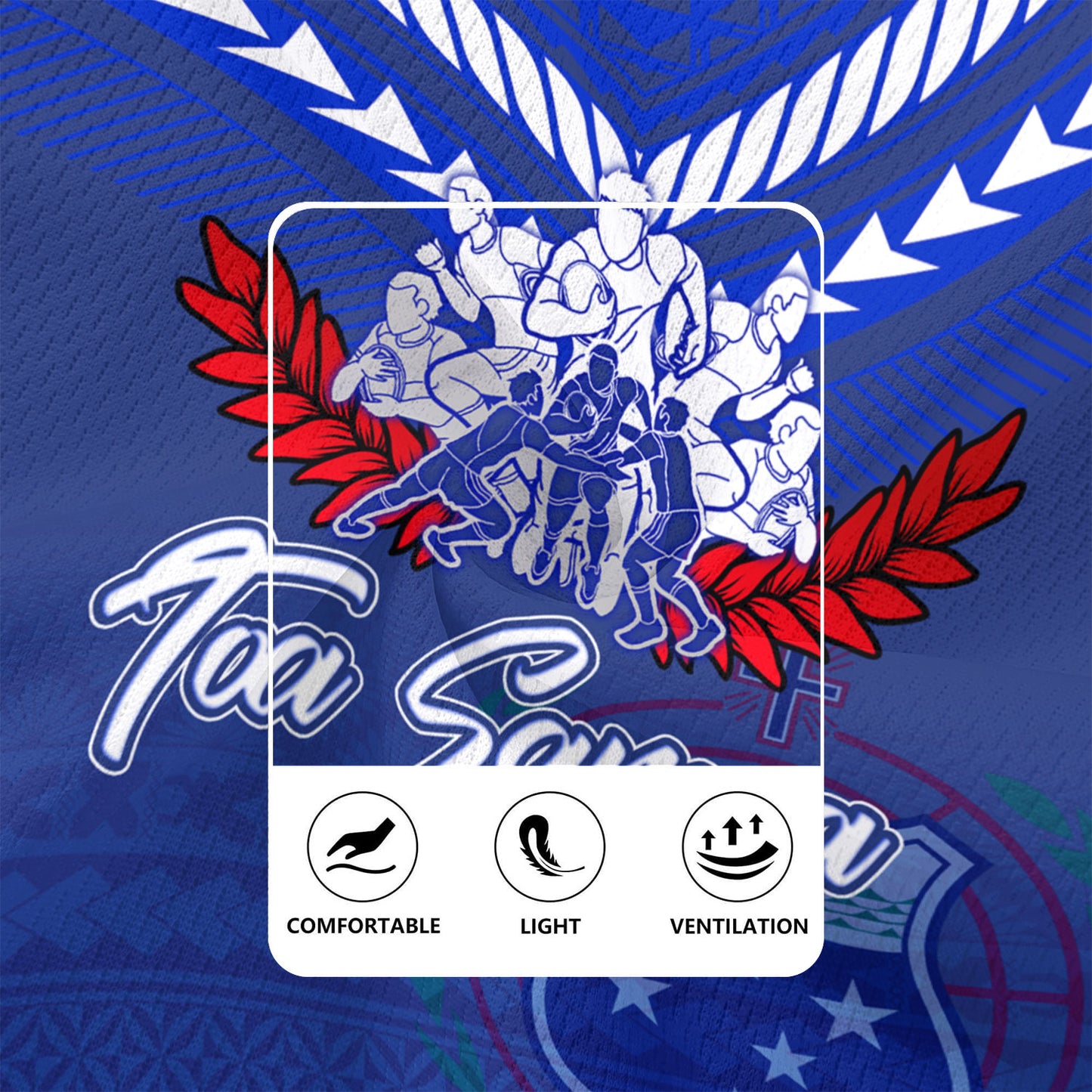 Samoa Custom Personalised Rugby Jersey Toa Samoa Tribal Pattern
