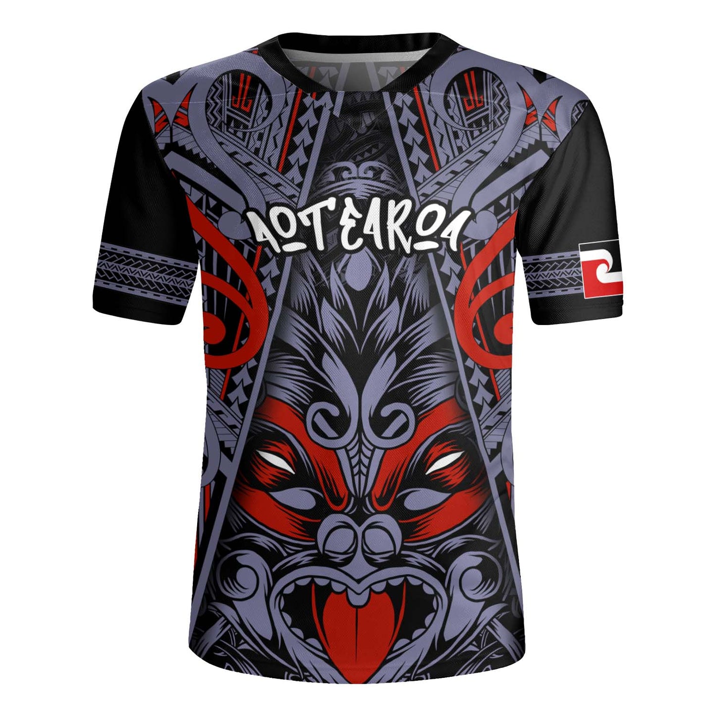 New Zealand Rugby Jersey Tiki Mask Aotearoa Style