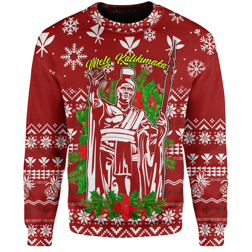 Hawaii Sweatshirt Christmas Hawaii King Kanaka Maoli Pattern