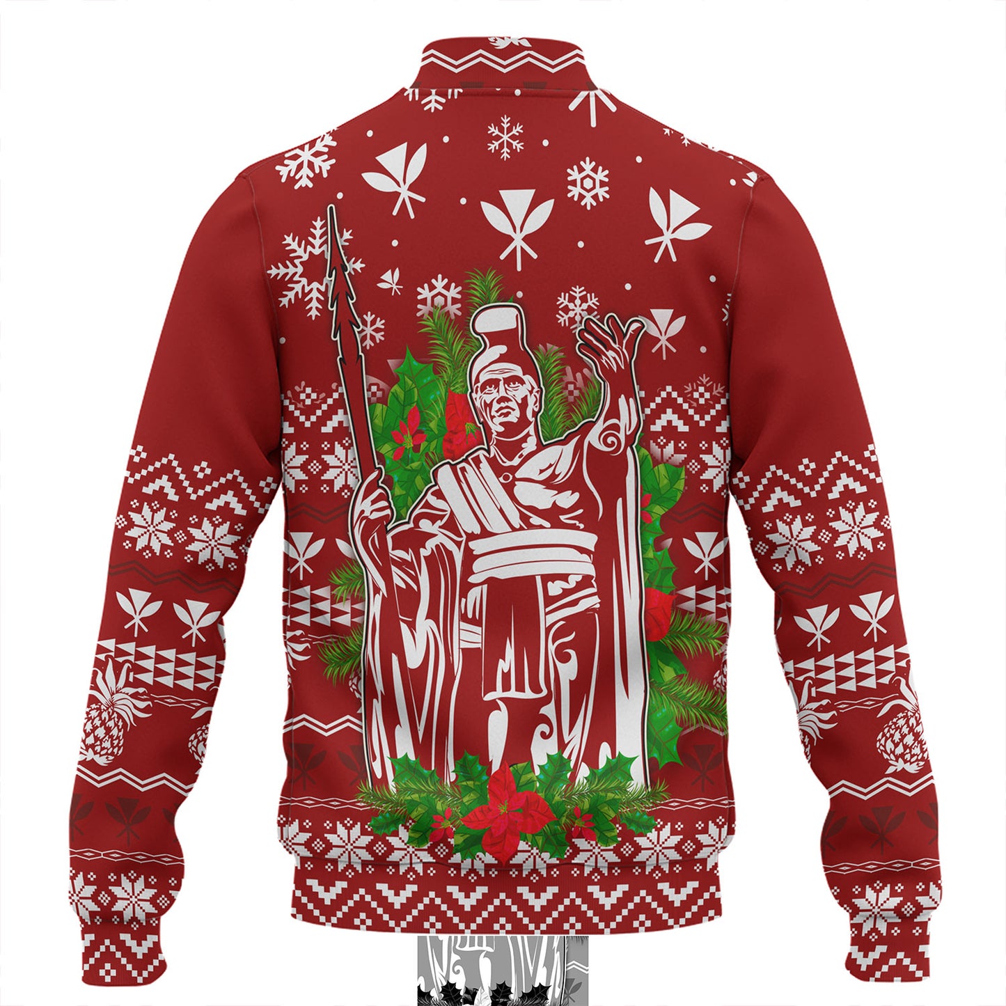 Hawaii Baseball Jacket Christmas Hawaii King Kanaka Maoli Pattern