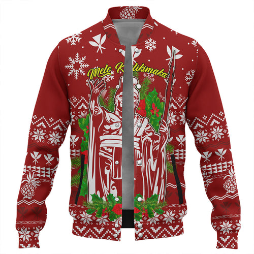 Hawaii Baseball Jacket Christmas Hawaii King Kanaka Maoli Pattern