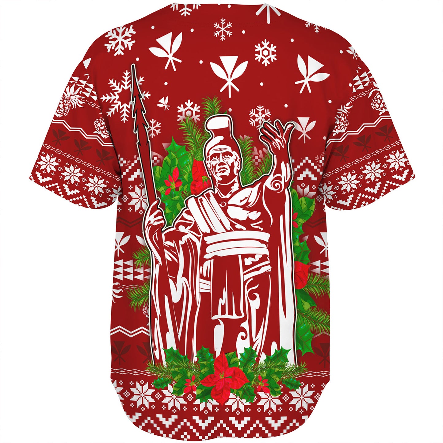 Hawaii Baseball Shirt Christmas Hawaii King Kanaka Maoli Pattern