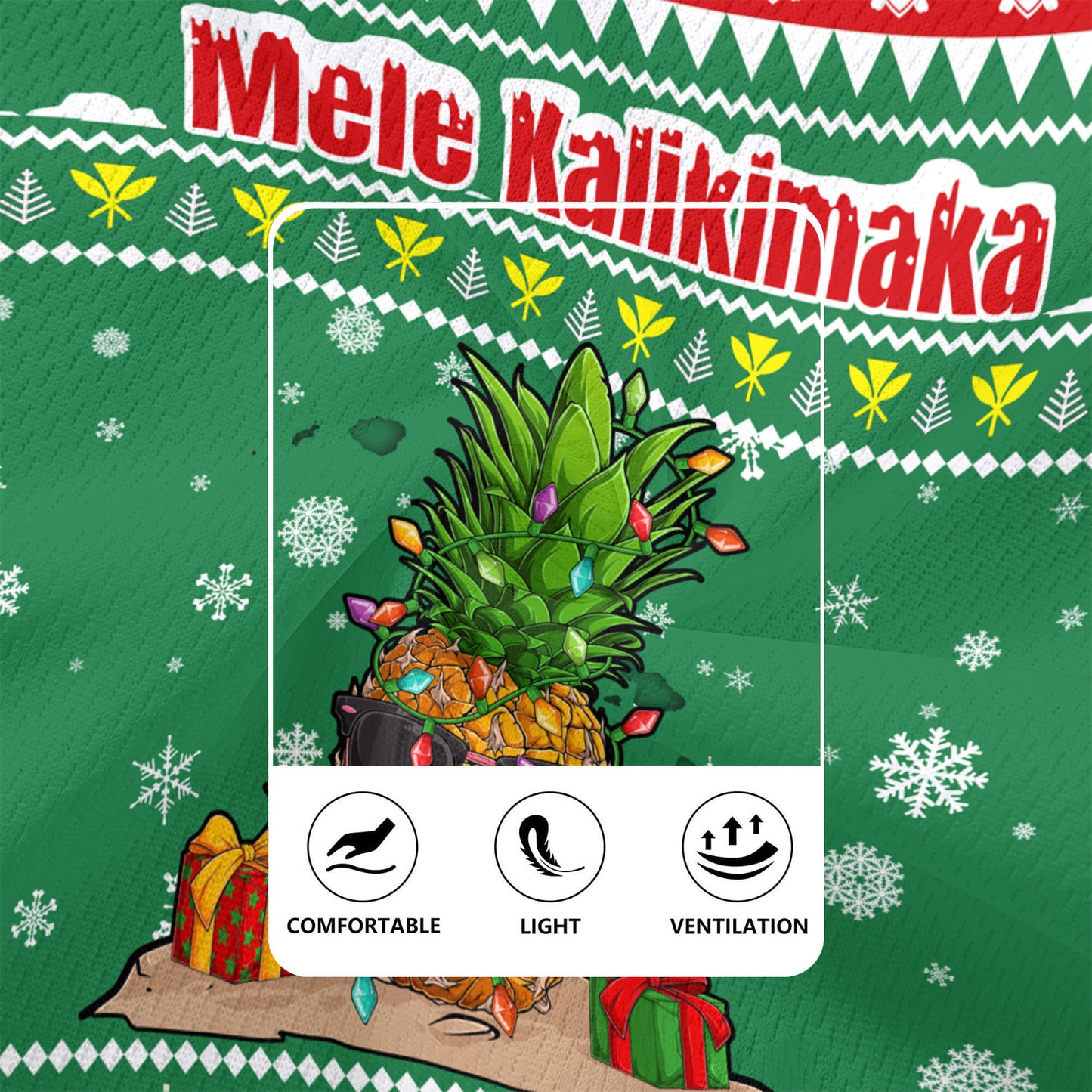 Hawaii Rugby Jersey Pineapple Christmas Tree Kanaka Maoli Pattern