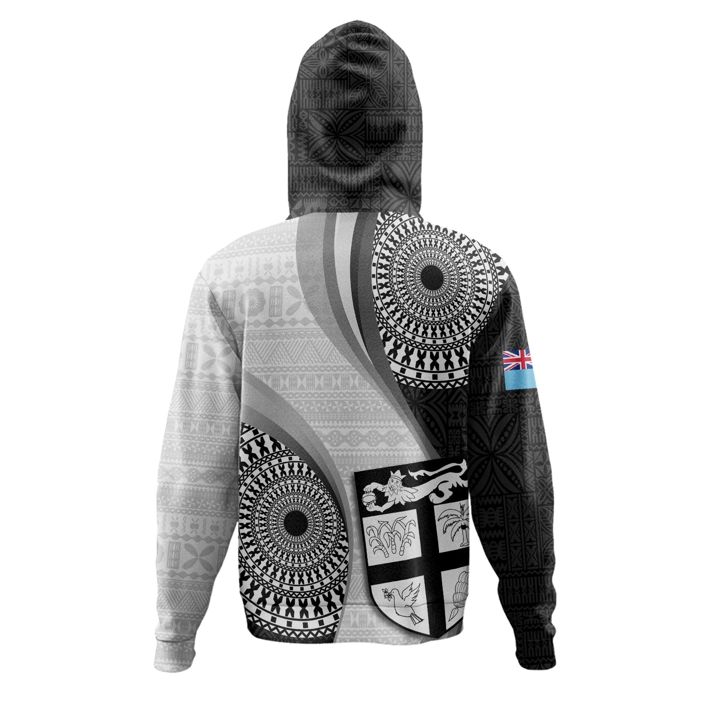 Fiji Hoodie Flying Fijians Rugby Tribal Pattern With Shield 2023