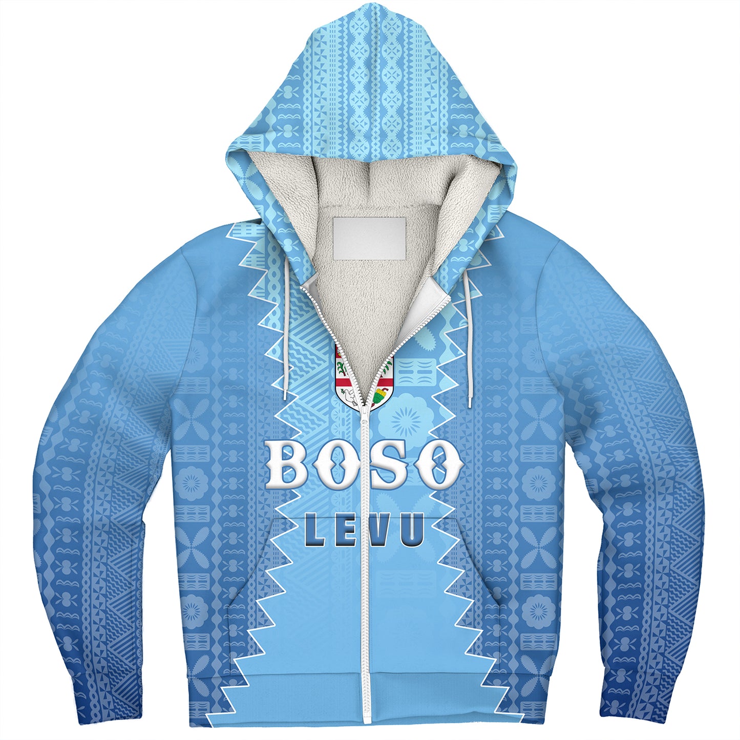 Fiji Sherpa Hoodie Boso Levu With Fijian War Club Polynesian