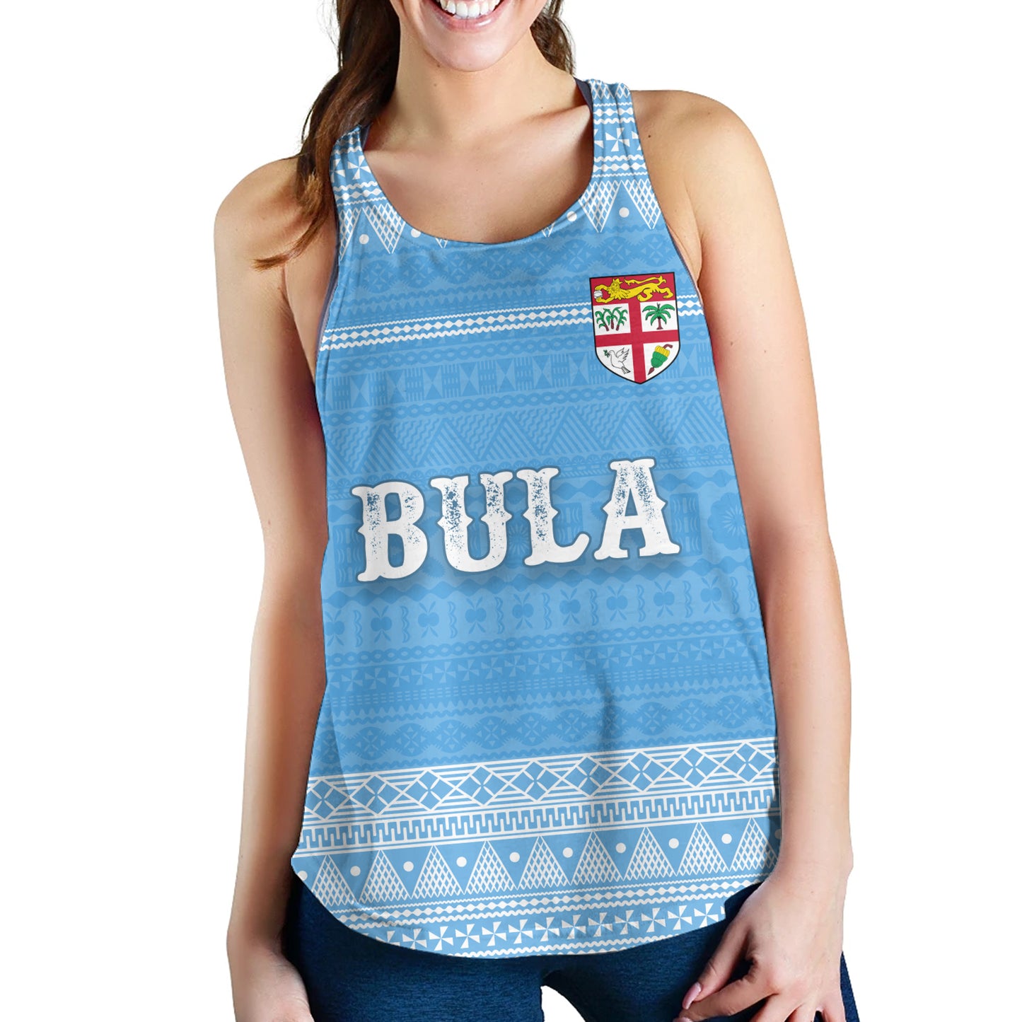 Fiji Women Tank Bula Coat Of Arm Of Fiji Polynesian
