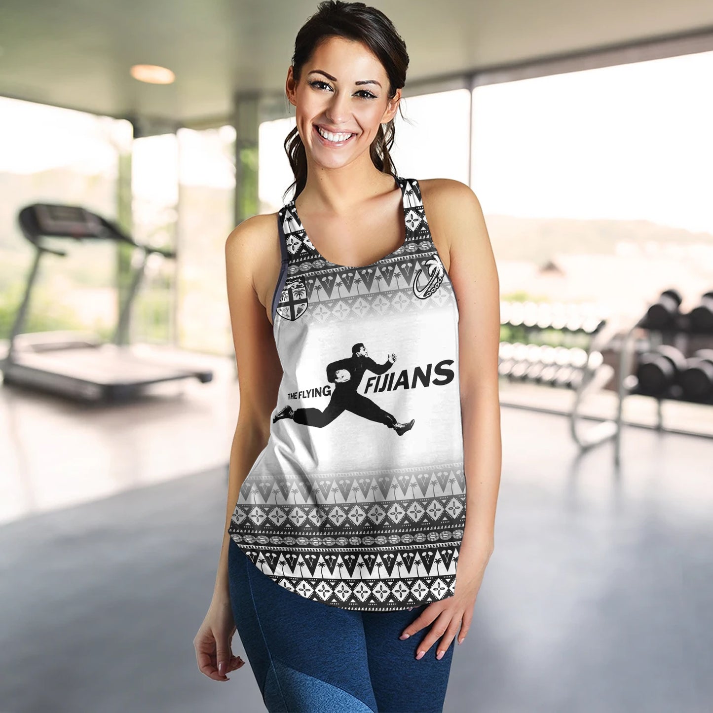 Fiji Women Tank Vintage Flying Fijians Rugby Tribal Pattern 2023