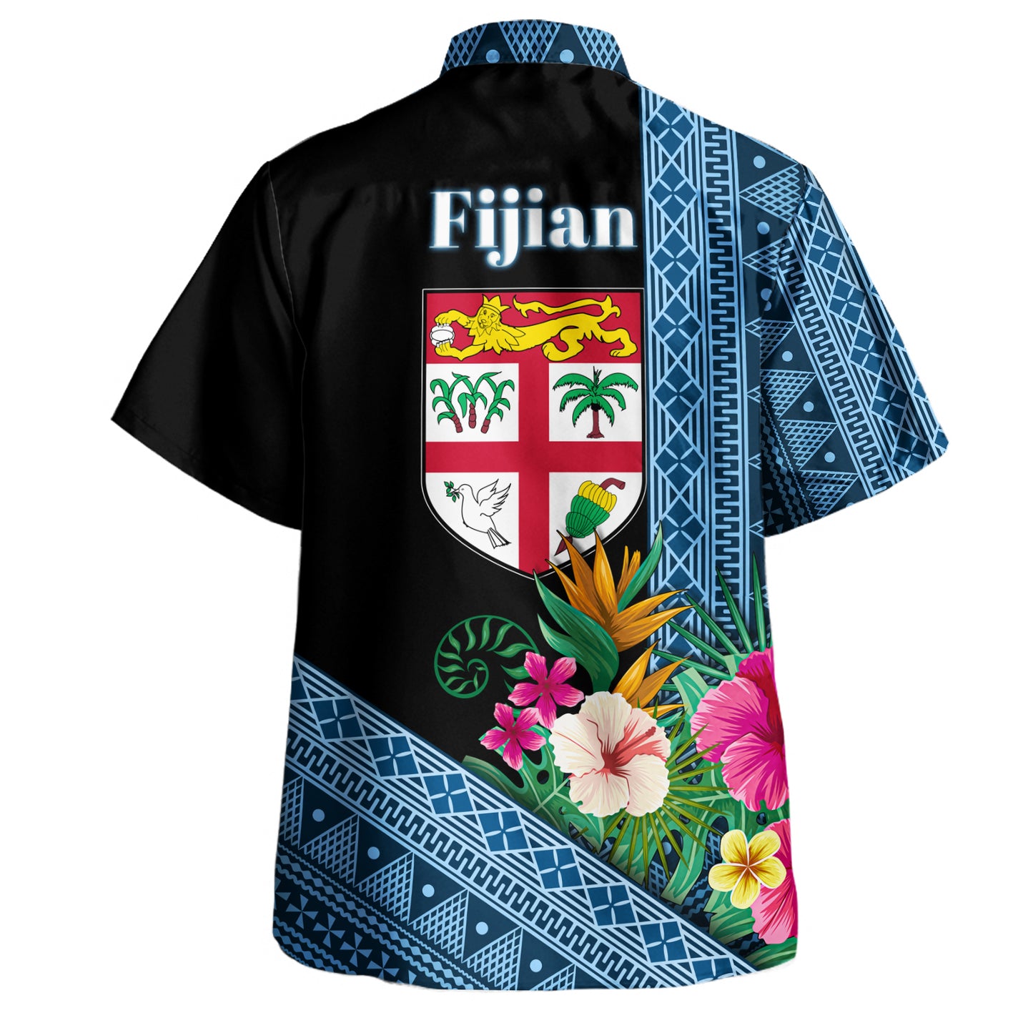Fiji Hawaiian Shirt Polynesia Pattern With Tropical Flower