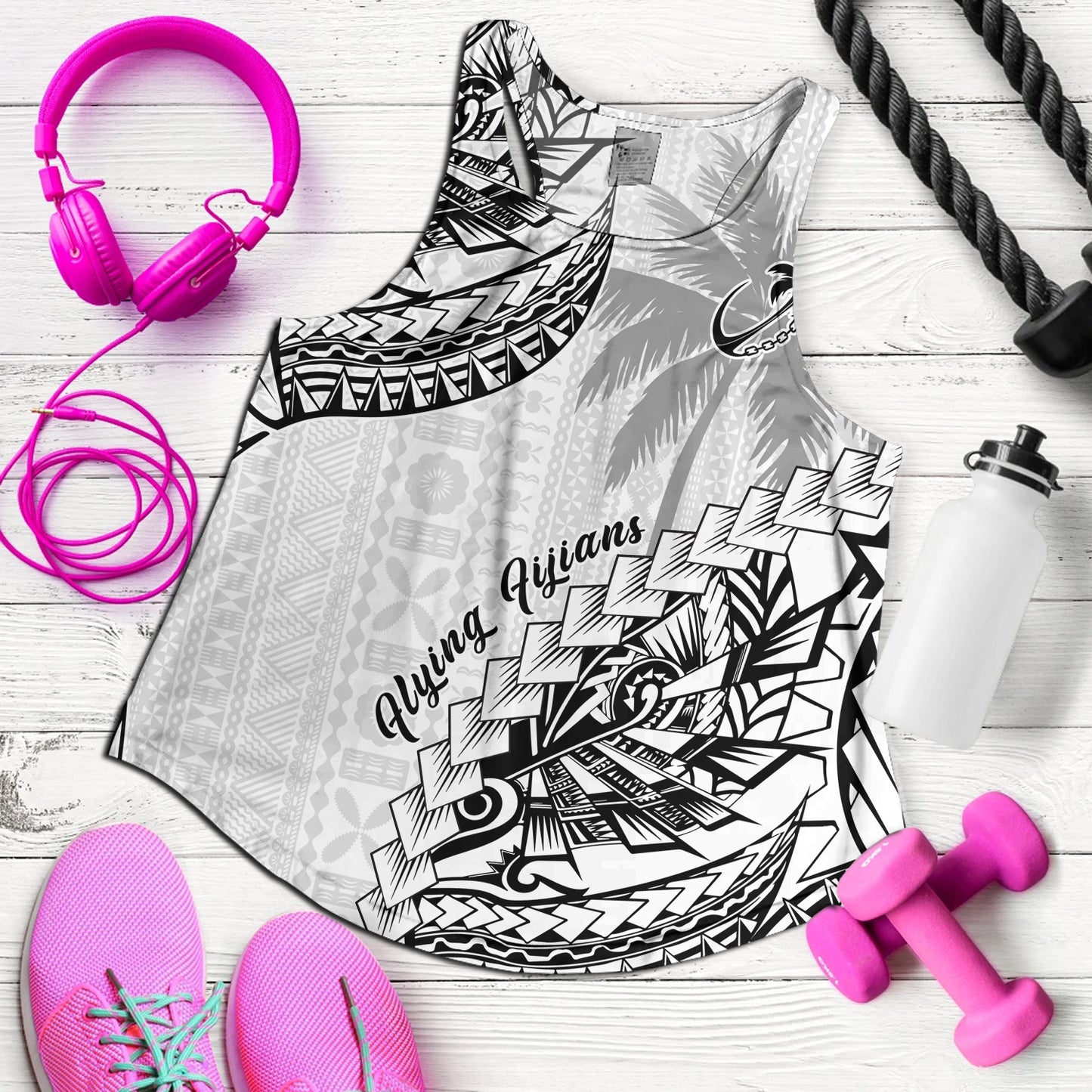 Fiji Women Tank Flying Fijians Polynesian Pattern 2023