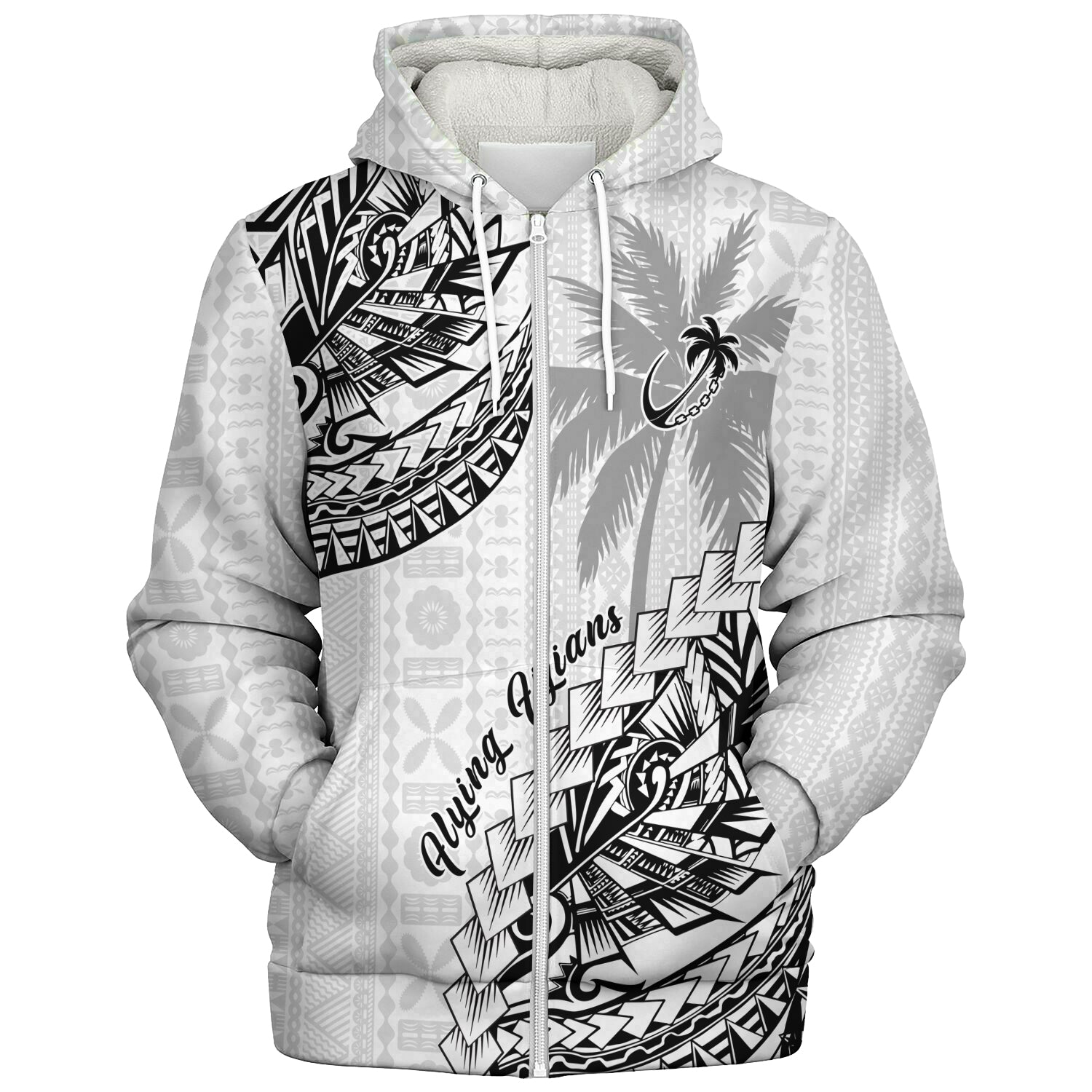Fiji Sherpa Hoodie Flying Fijians Polynesian Pattern 2023
