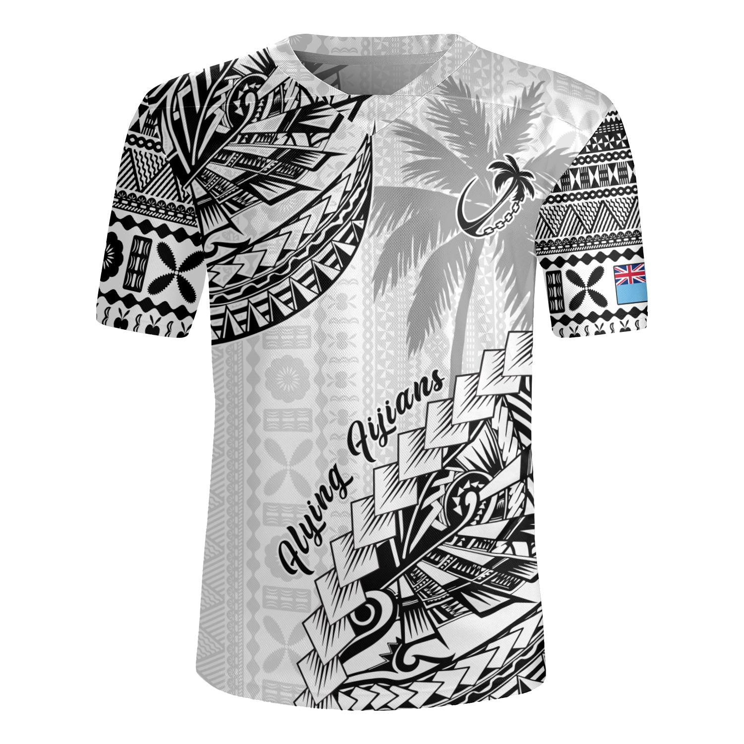 Fiji Rugby Jersey Flying Fijians Polynesian Pattern 2023