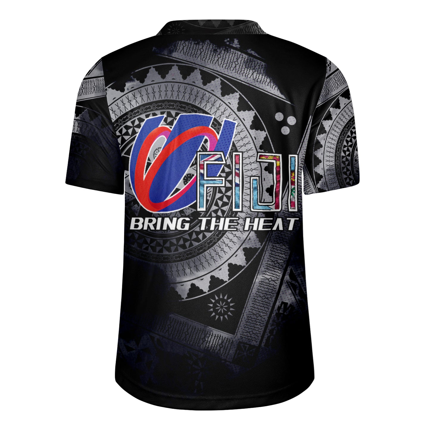 Fiji Bring The Heat Rugby Cup ( Black-white Ver) Men's All Over Printing Rugby Jersey