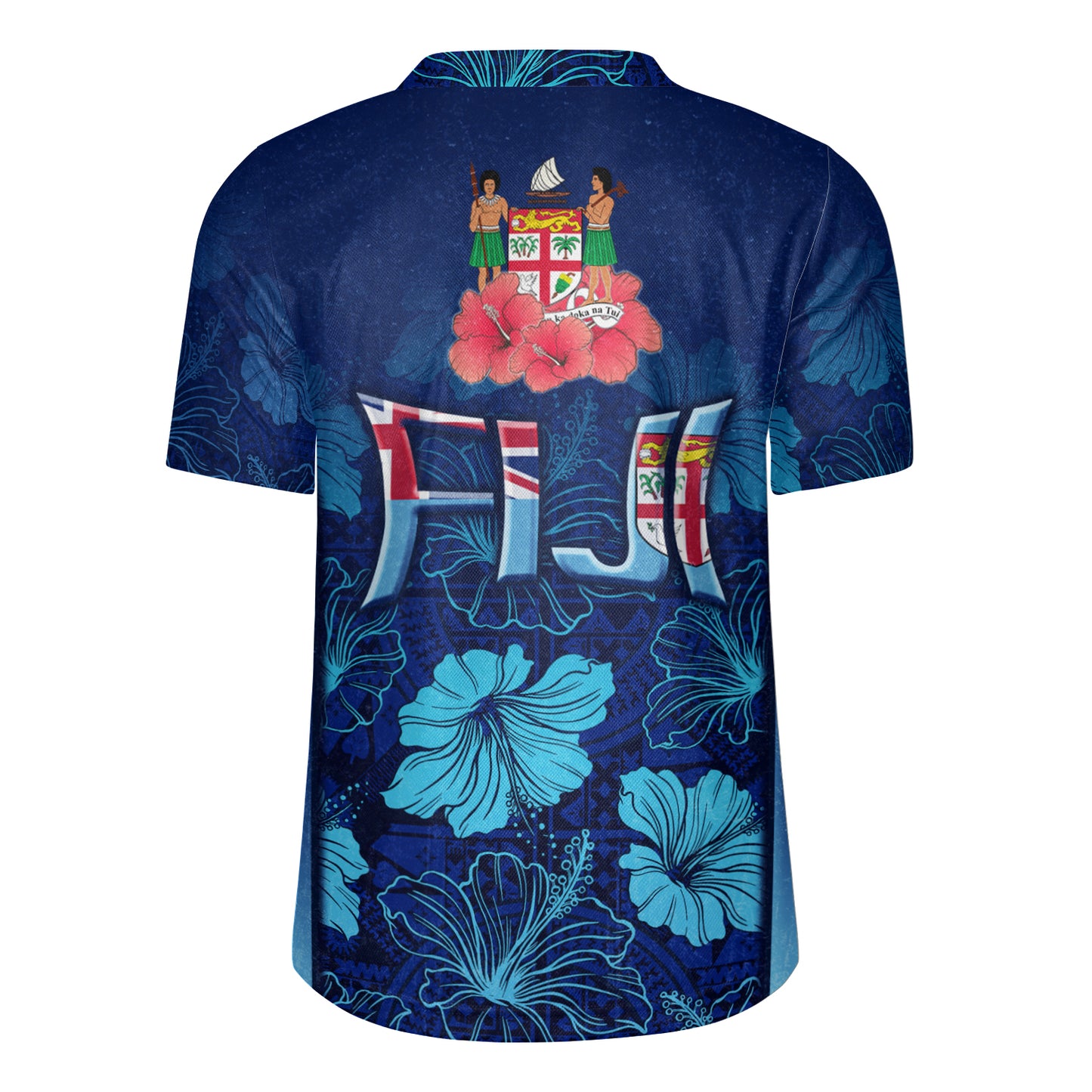 Fiji Traditional Patterns Hibiscus Flowers Men's All Over Printing Rugby Jersey