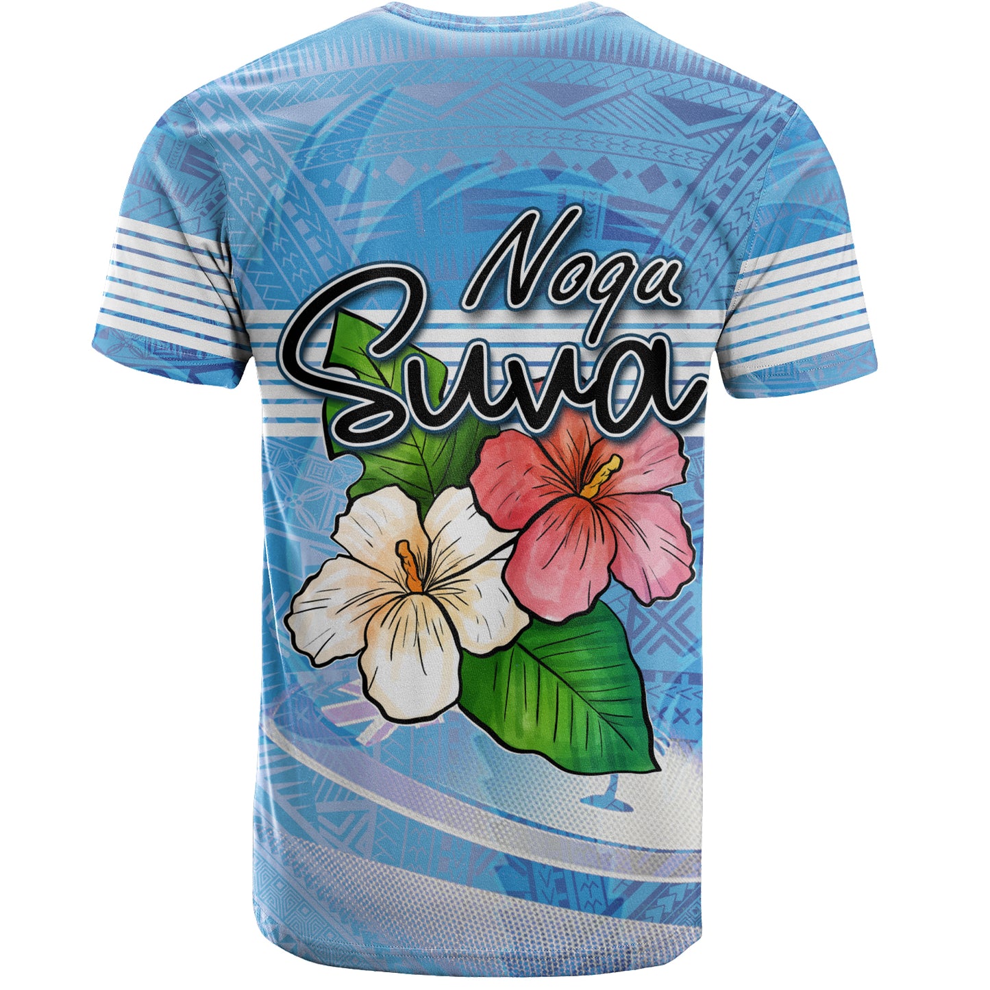 Fiji T-Shirt Noqu Suva Palm Tree Traditional Patterns