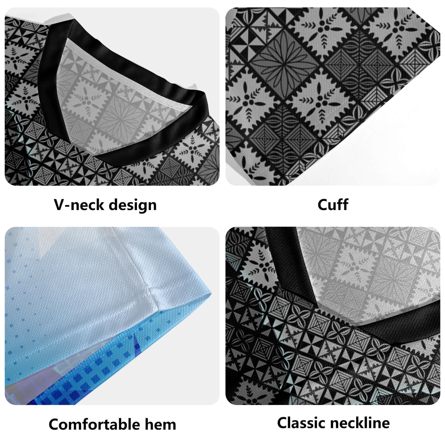Fiji Suva Noqu Suva Hibiscus Flowers Fijian Patterns Men's All Over Printing Rugby Jersey