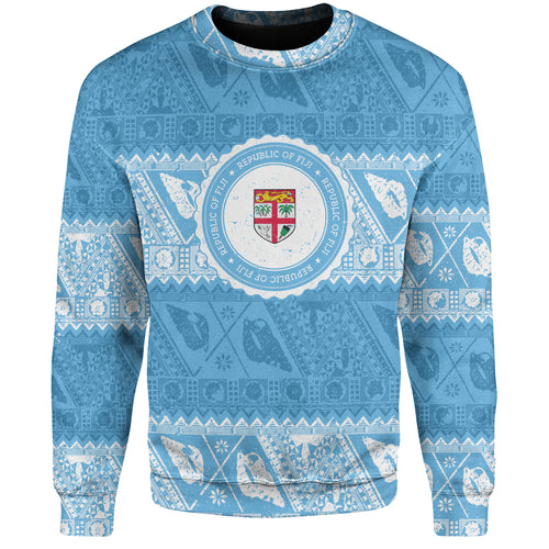 Fiji Sweatshirt Tribal Pattern Vintage Style