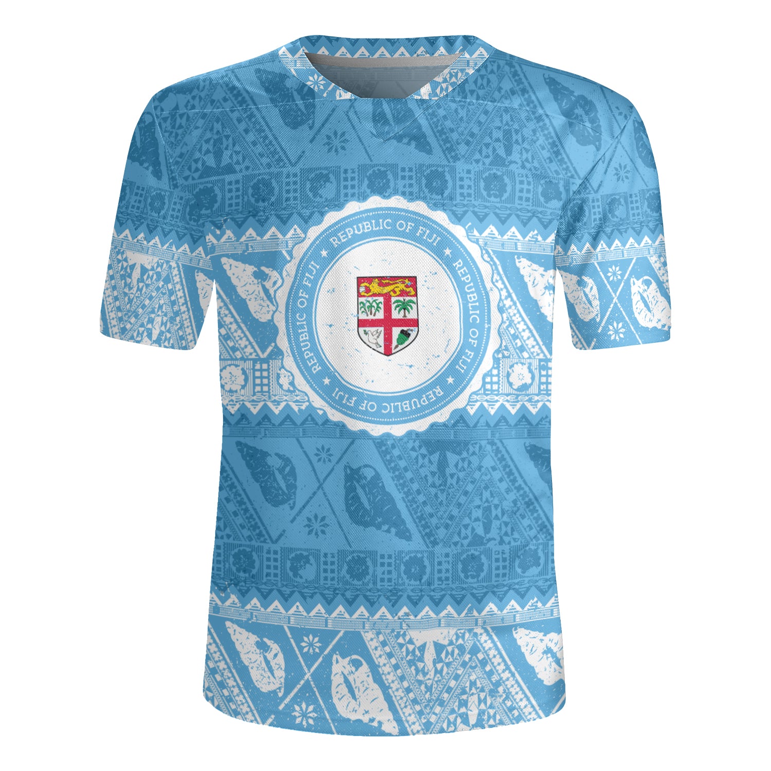 Fiji Rugby Jersey Tribal Pattern Vintage Style