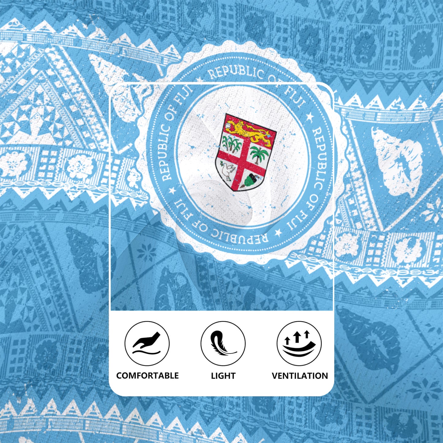 Fiji Rugby Jersey Tribal Pattern Vintage Style